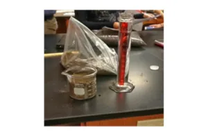 Cube compression testing at the in-house laboratory